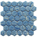 Newest Technology Full Body Hexagon Glass Mosaic Tile